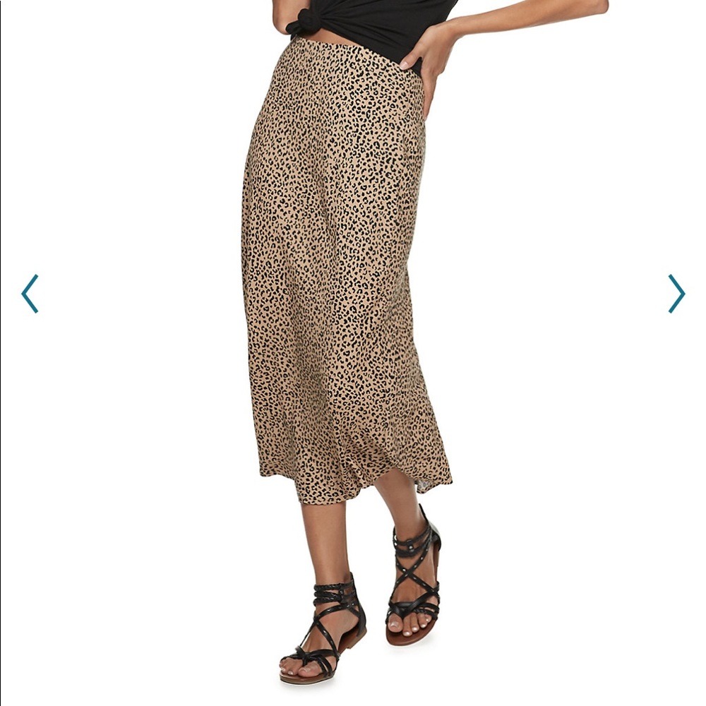 XS Leopard print midi-skirt